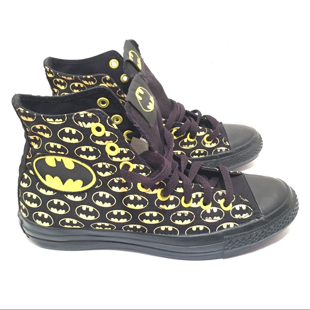 Retro Batman Black & Yellow Converse Sneakers